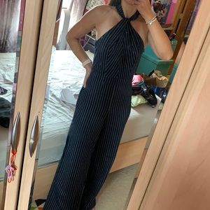 Blue Halter Neck Jumpsuit